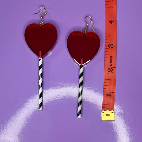Candy lollipop Earrings • Statement Earrings •Halloween Costume Jewelry Gift set - Picture 8 of 10